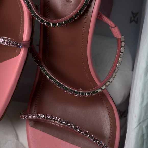 Amina Muaddi Gilda Pink Glass Sandals Size 40 - Picture 8 of 12